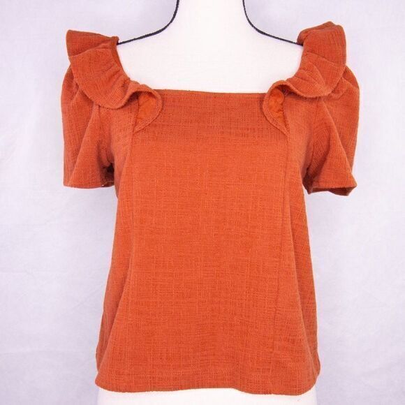 Madewell Crosshatch Ruffled Top - Picture 5 of 16